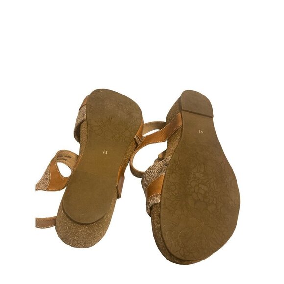 Spring Step L'Artiste MEERA Brown Multi Wedge Ankle Strap Sandals Sz 41 - 9.5/10 - Picture 8 of 8